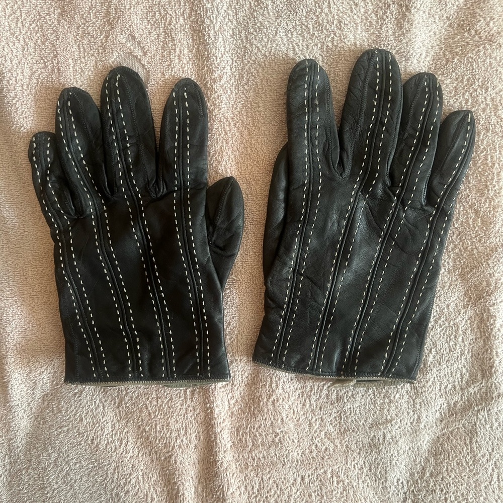 Men's Black Leather Gloves